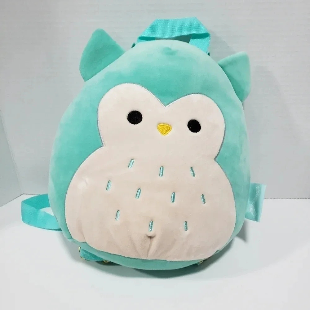 Winston the Owl Green  Squishmallow Backpack.